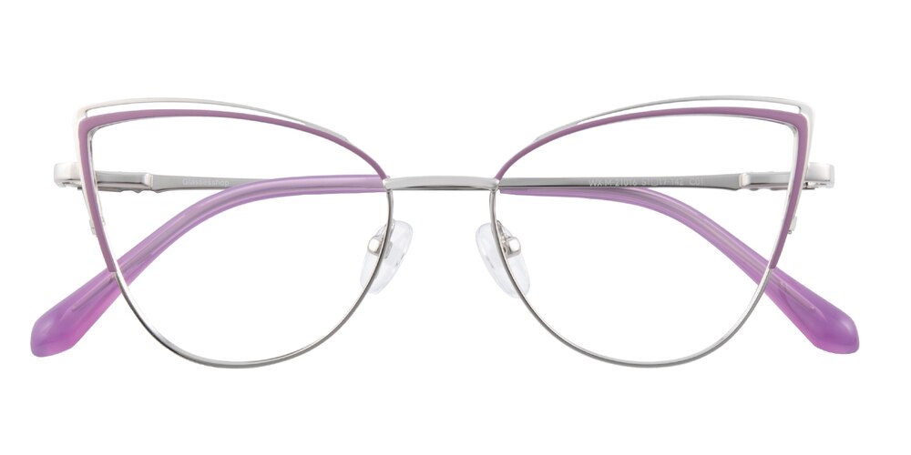 Rachel Hyacinth(Purple)/Silver Cat Eye Metal Eyeglasses