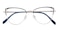 Tina Blue Coral/Silver Cat Eye Metal Eyeglasses