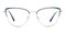 Tina Blue Coral/Silver Cat Eye Metal Eyeglasses