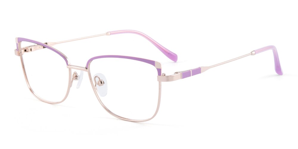 Verna Hyacinth/Golden Cat Eye Metal Eyeglasses