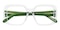 Candance Crystal/Green Square Acetate Eyeglasses