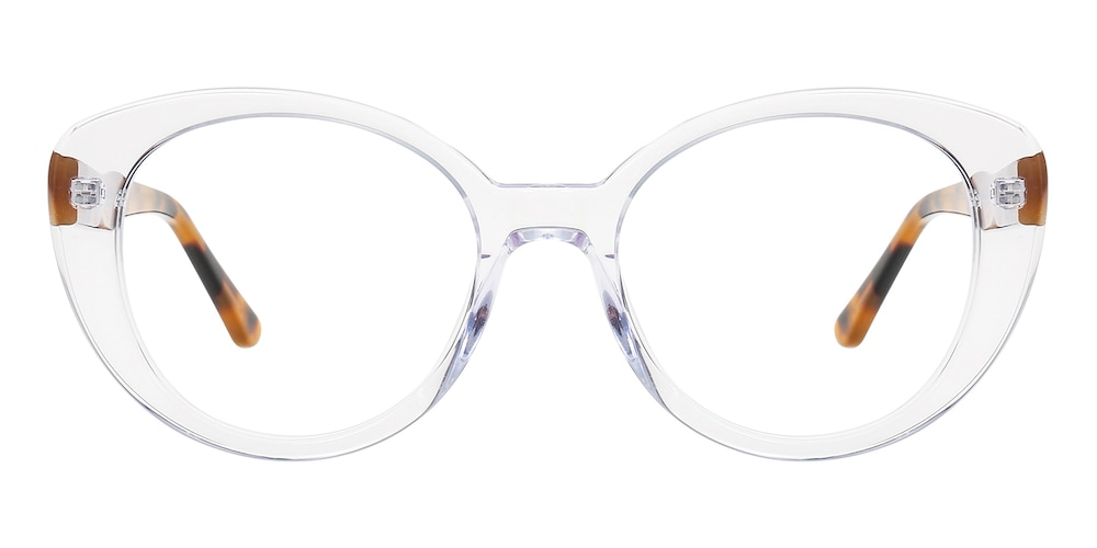 Ernestine Crystal/Tortoise Oval Acetate Eyeglasses