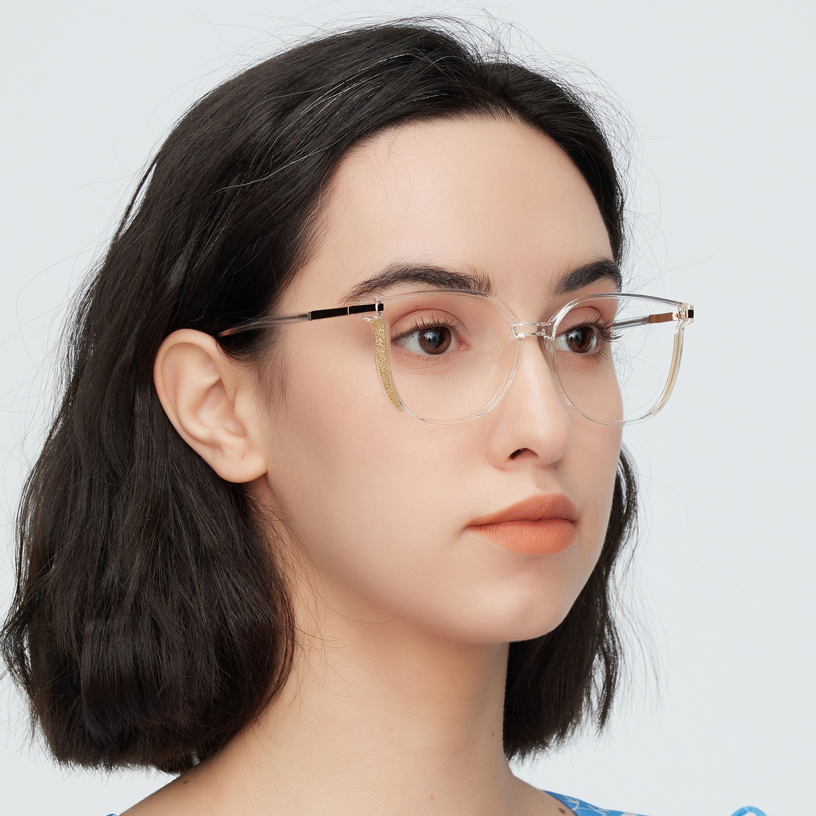 Cat Eye Eyeglasses, Full Frame Crystal TR90 - FP2510
