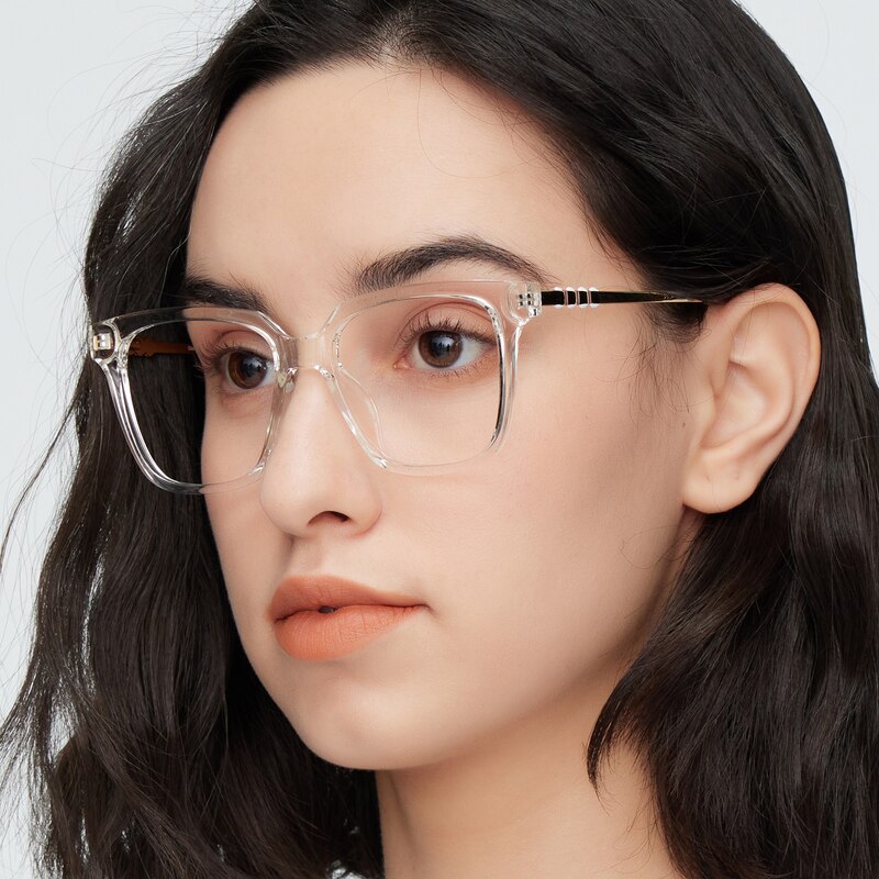 Edith Crystal/Golden Square TR90 Eyeglasses