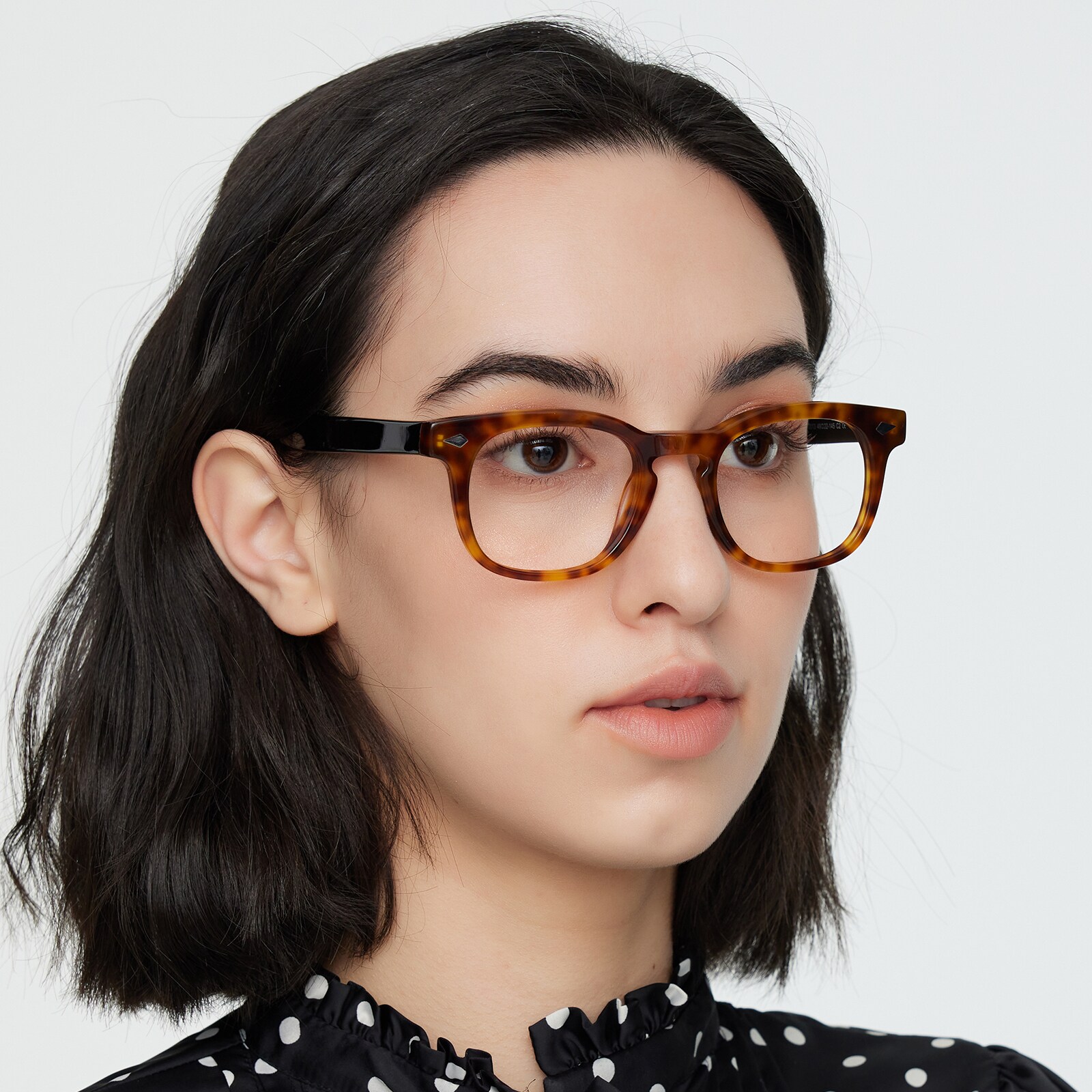 Rectangle Eyeglasses, Full Frame Tortoise/Black Plastic - FZ1860