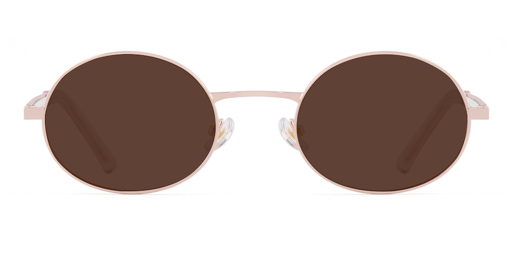 Melissa Rose Gold Oval Metal Sunglasses