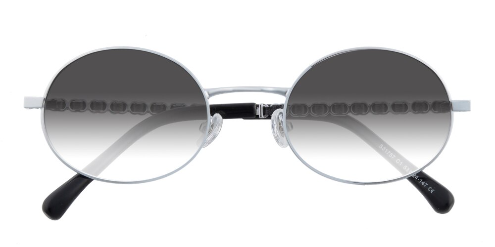Melissa Silver Oval Metal Sunglasses