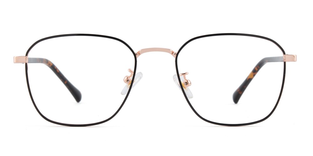 Hackensack Black/Golden Rectangle Metal Eyeglasses