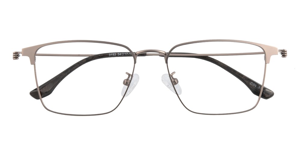 Adair Gunmetal Rectangle Metal Eyeglasses