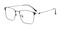 Adair Black Rectangle Metal Eyeglasses
