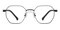 Strachey Black Polygon Metal Eyeglasses