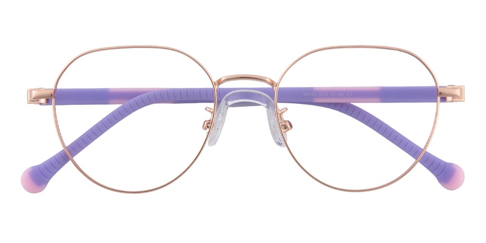 Sean Rose Gold/Purple Oval Metal Eyeglasses
