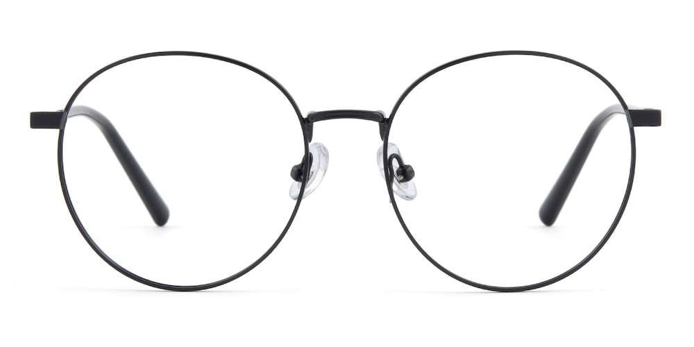 Virgo Black Round Metal Eyeglasses