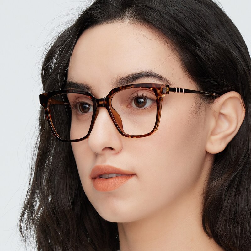 Edith Tortoise/Golden Square TR90 Eyeglasses