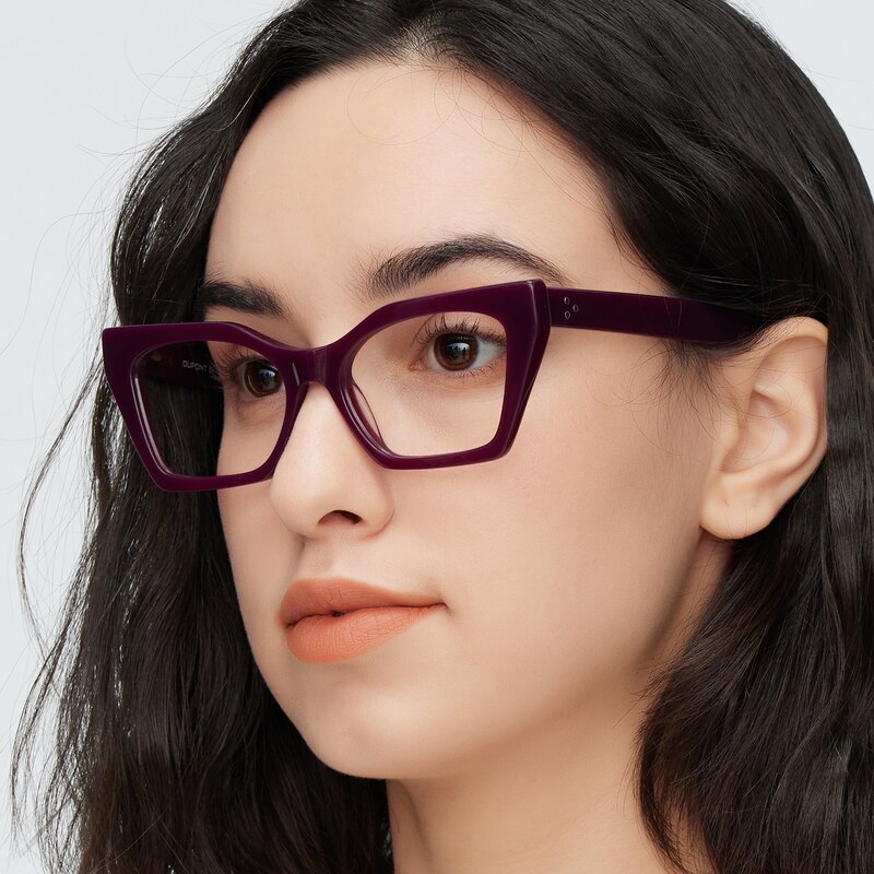 Agatha Mauve Wine Cat Eye Acetate Eyeglasses