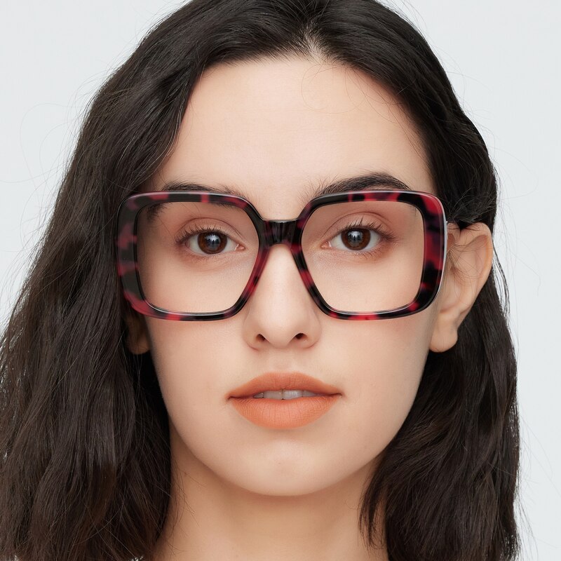 Candance Red Tortoise Square Acetate Eyeglasses