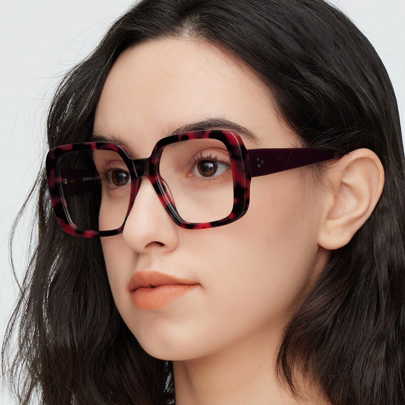 Candance Red Tortoise Square Acetate Eyeglasses