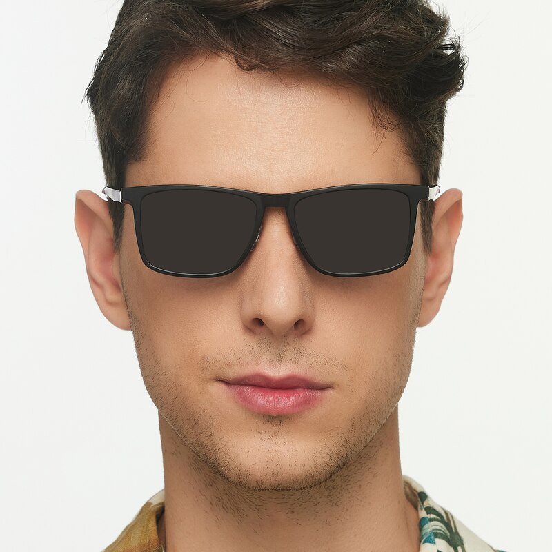 James Brown Rectangle Metal Eyeglasses