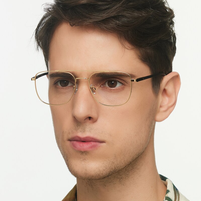 John Golden Aviator Metal Eyeglasses