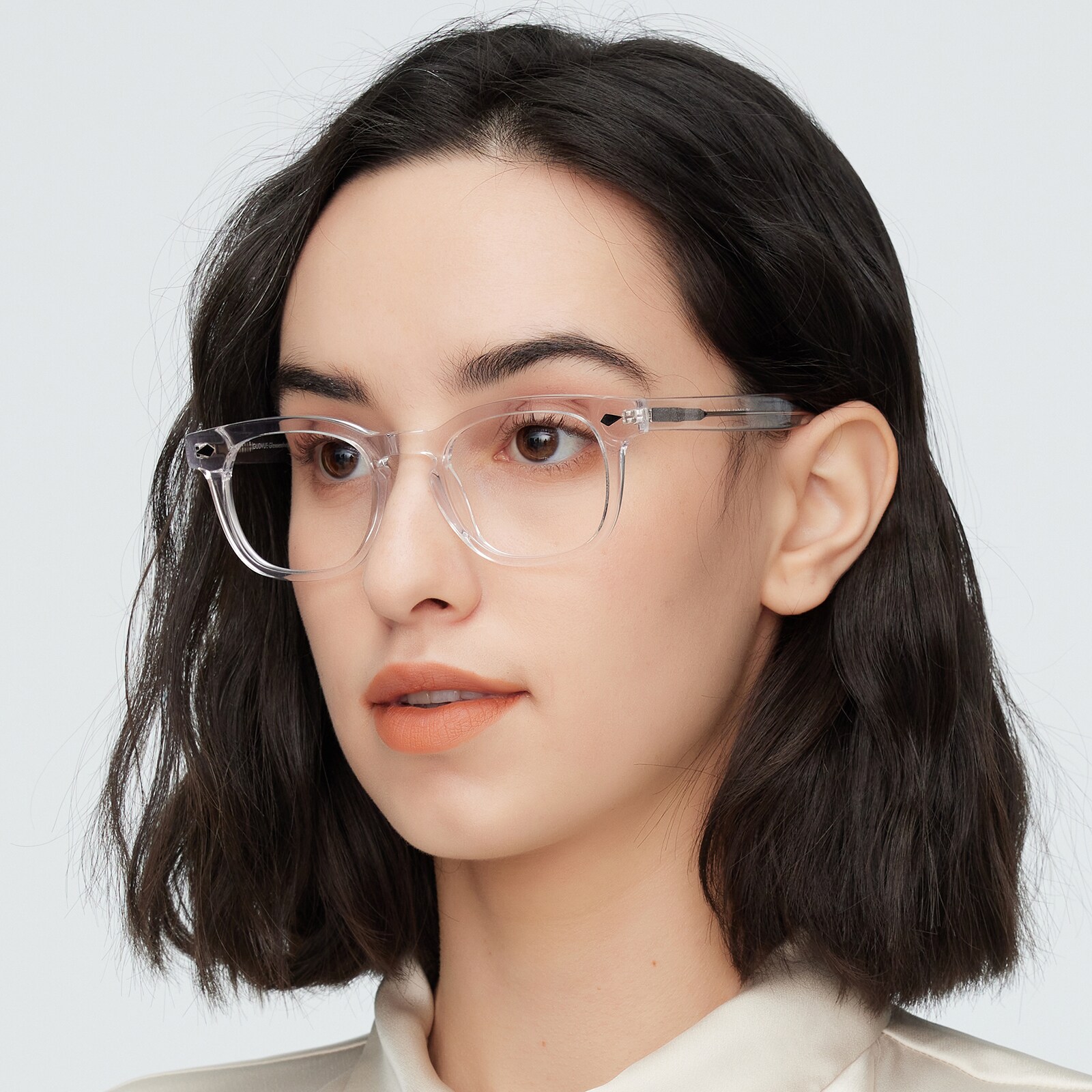Rectangle Eyeglasses, Full Frame Crystal Plastic - FZ1863