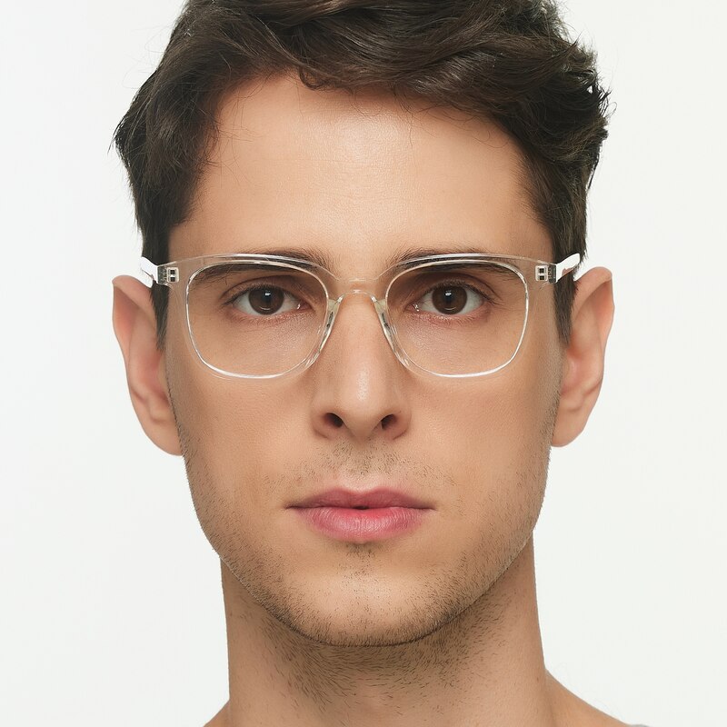 Whit Crystal/Crystal Tortoise Rectangle TR90 Eyeglasses