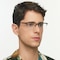 Matthew Brown(Yellow Mirror-coating) Rectangle Metal Eyeglasses