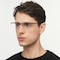 Conrad Black Rectangle Metal Eyeglasses