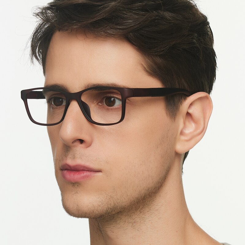 Brentwood Brown/Green Rectangle TR90 Eyeglasses