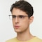Aubrey Blue Rectangle Metal Eyeglasses