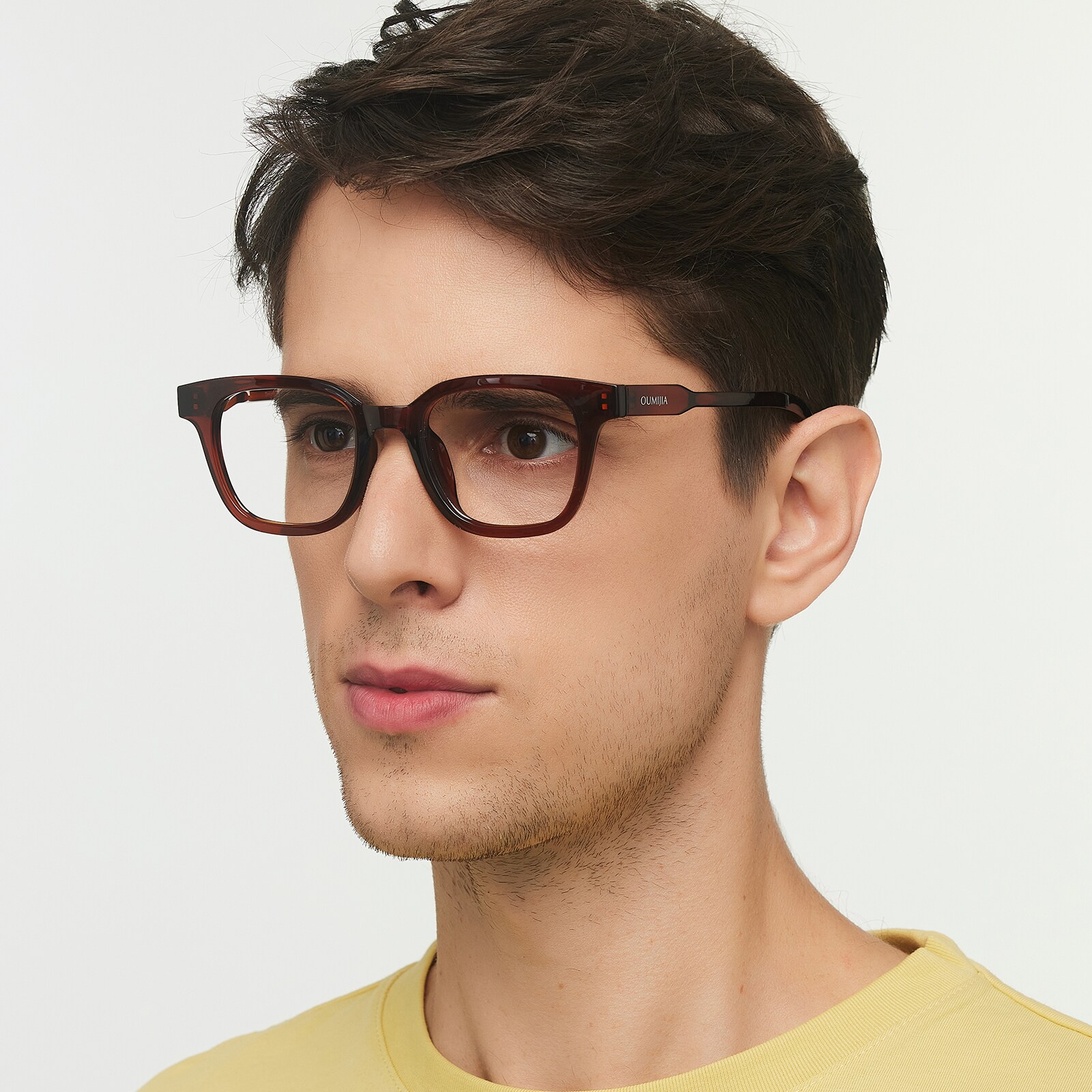 Square Eyeglasses, Full Frame Brown TR90 - FP2530