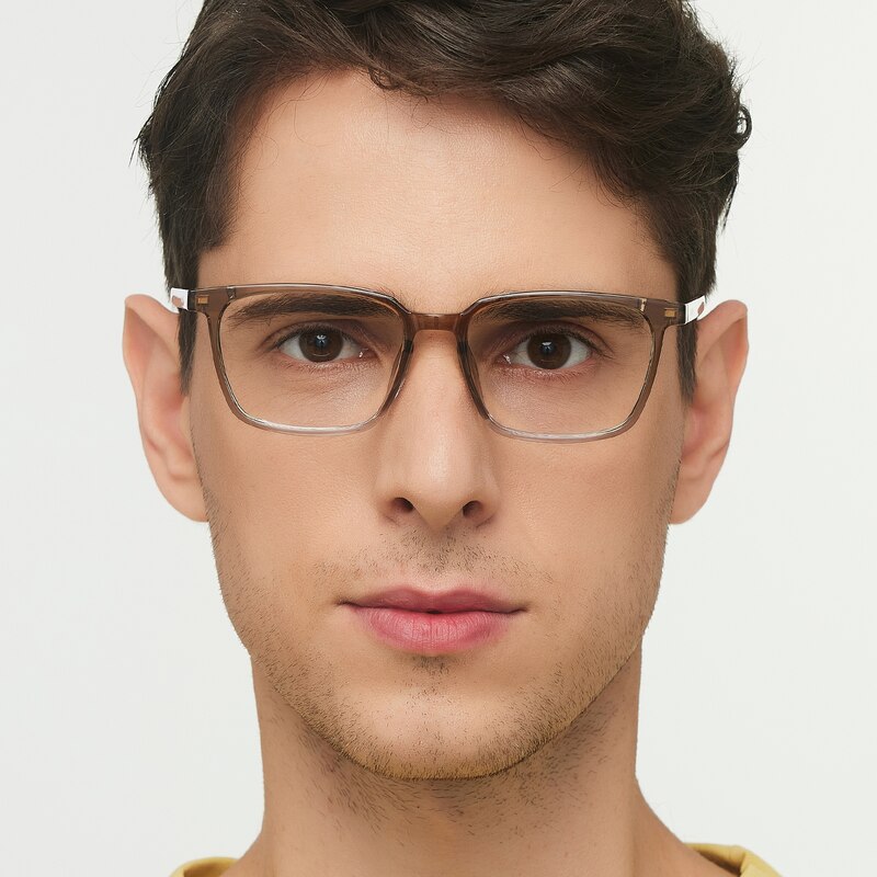 Bishop Brown/Crystal Rectangle TR90 Eyeglasses