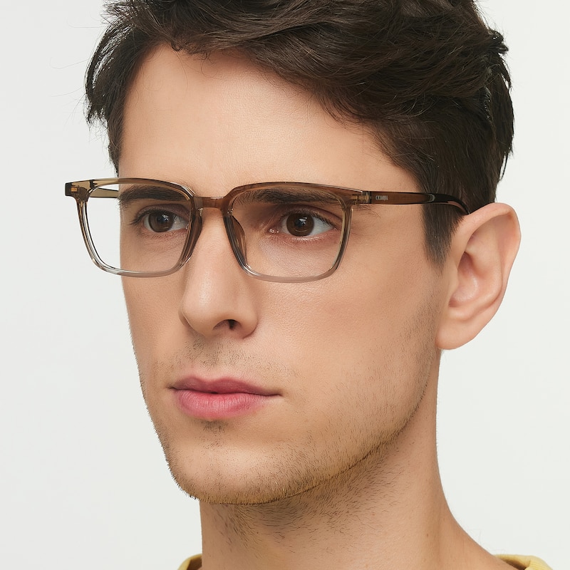 Bishop Brown/Crystal Rectangle TR90 Eyeglasses