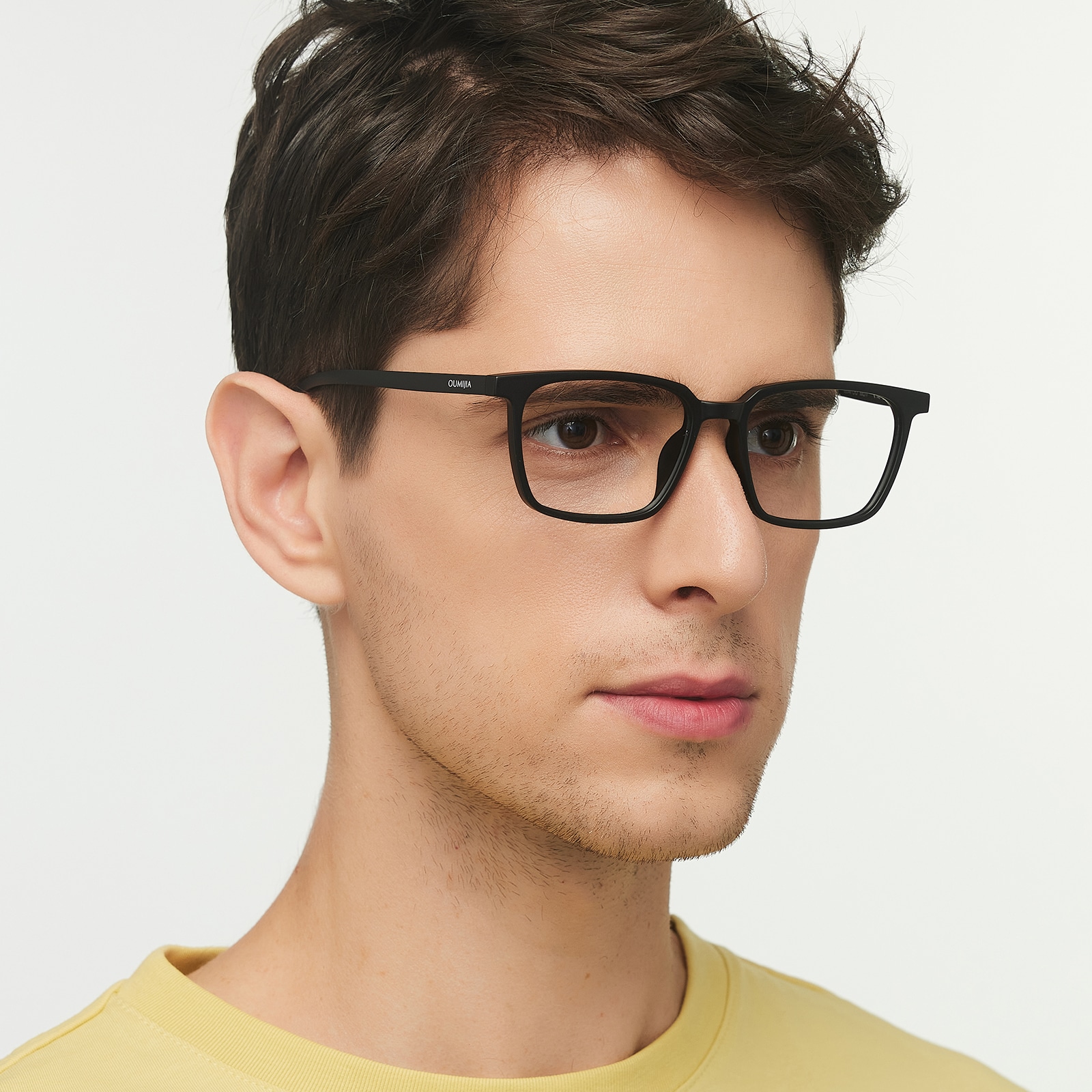 Rectangle Eyeglasses, Full Frame MBlack TR90 - FP2536