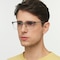 Elliot Gray/Silver Rectangle Titanium Eyeglasses