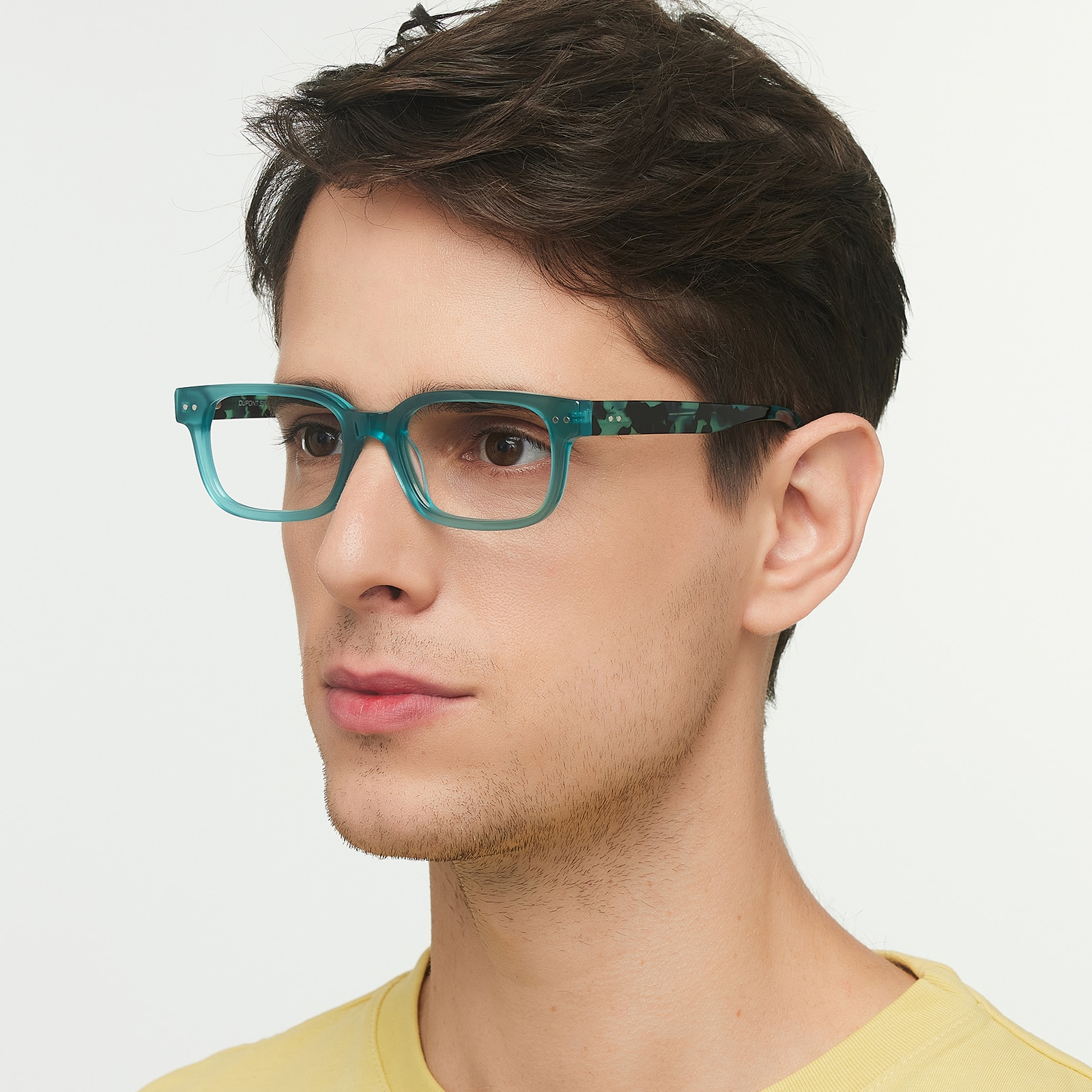 Rectangle Eyeglasses, Full Frame Cyan Plastic - FZ1950