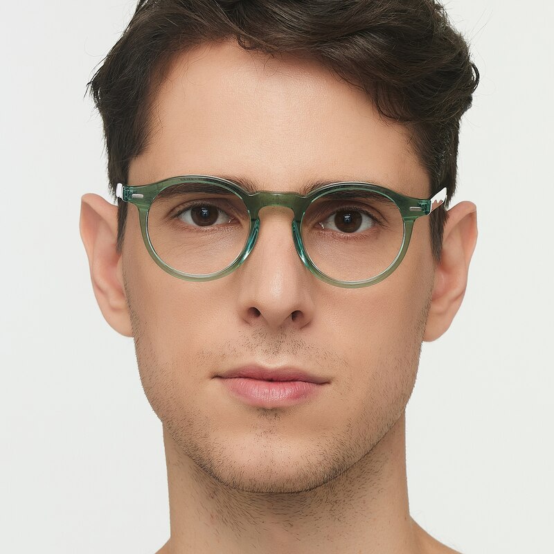 Saxon Sea Green Round Acetate Eyeglasses