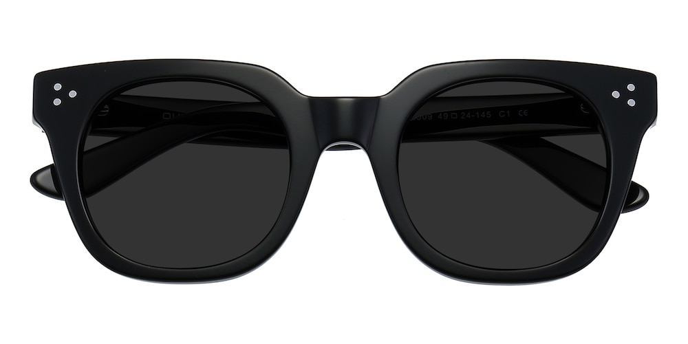 Scorpio Black Square Acetate Sunglasses