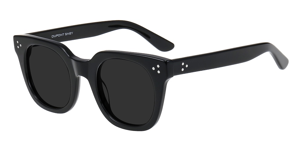 Scorpio Black Square Acetate Sunglasses
