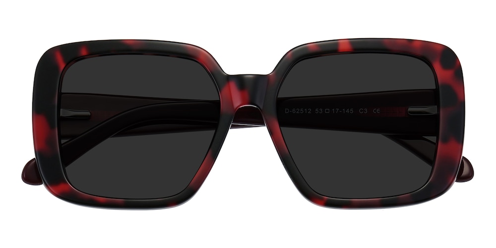 Rennes Red Tortoise Square Acetate Sunglasses