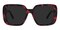 Rennes Red Tortoise Square Acetate Sunglasses