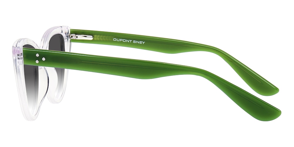 Smedley Crystal/Green Cat Eye Acetate Sunglasses