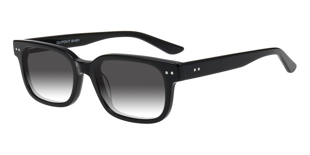 Tulsa Black Rectangle Acetate Sunglasses