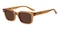 Tulsa Orange Ochre Rectangle Acetate Sunglasses