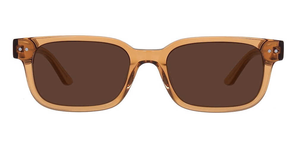 Tulsa Orange Ochre Rectangle Acetate Sunglasses