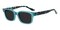 Tulsa Cyan/Green Tortoise Rectangle Acetate Sunglasses