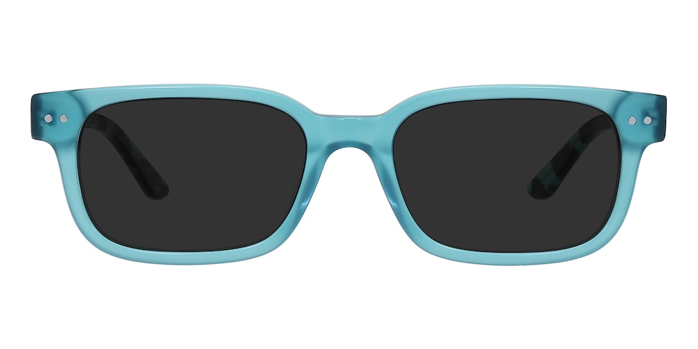 Tulsa Cyan/Green Tortoise Rectangle Acetate Sunglasses
