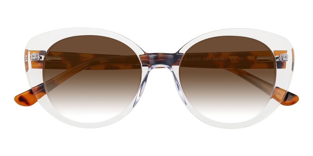 Grace Crystal/Tortoise Oval Acetate Sunglasses
