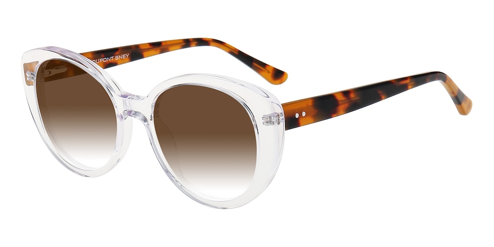 Grace Crystal/Tortoise Oval Acetate Sunglasses