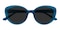 Grace Deep Lagoon Oval Acetate Sunglasses