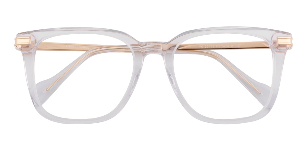Memphis Crystal/Golden Square Acetate Eyeglasses